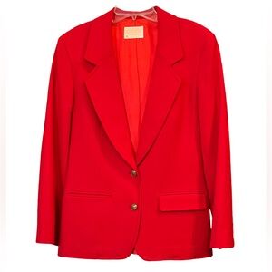 Vintage Pendleton Woolen Mills Red Blazer Jacket Size 12 Crested Military Button